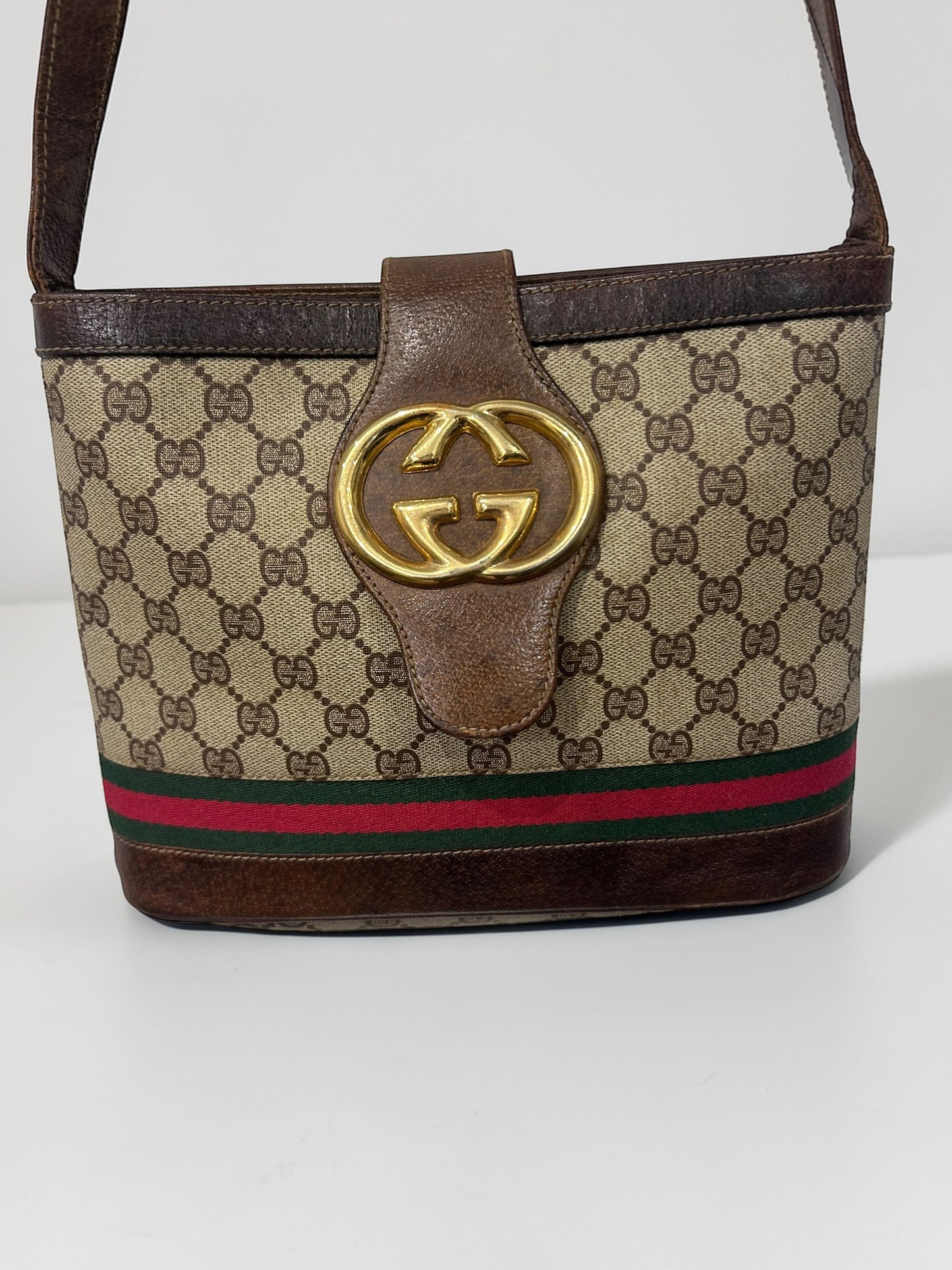 Vintage Gucci Monogram Web Shoulder Bag | 1980’s