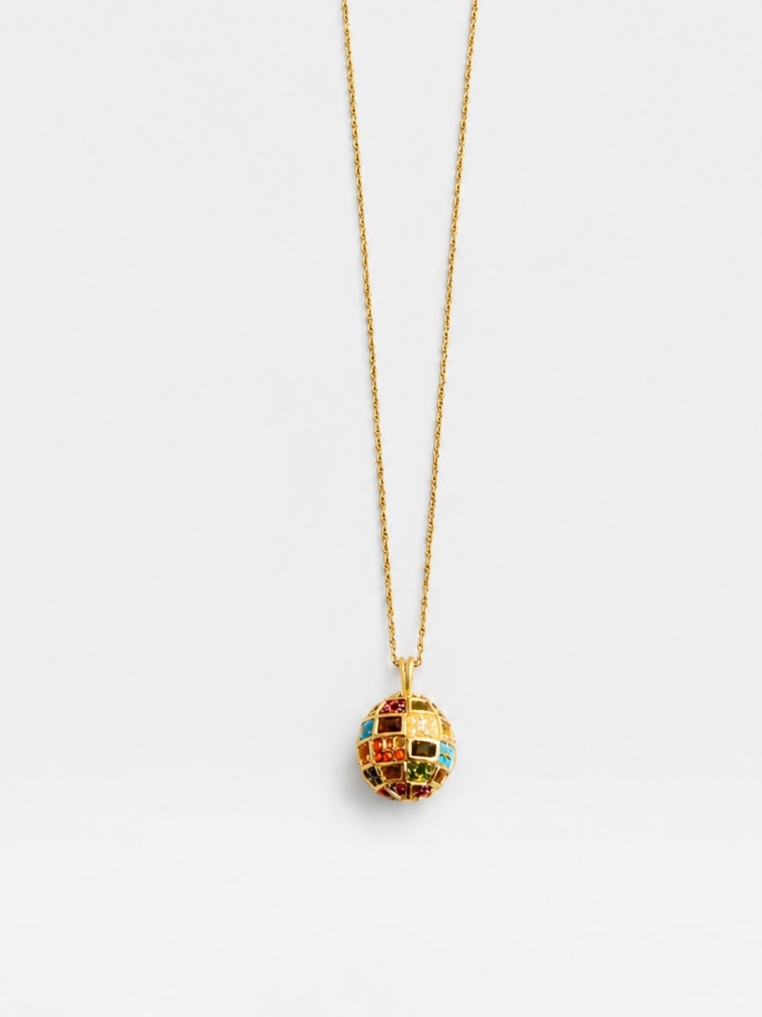 Vintage D’Orlan Jeweled Egg Pendant Necklace| Late 1980s