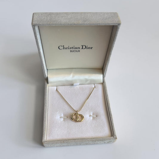 Vintage Christian Dior Gold-Plated CD Logo Necklace | 2000s