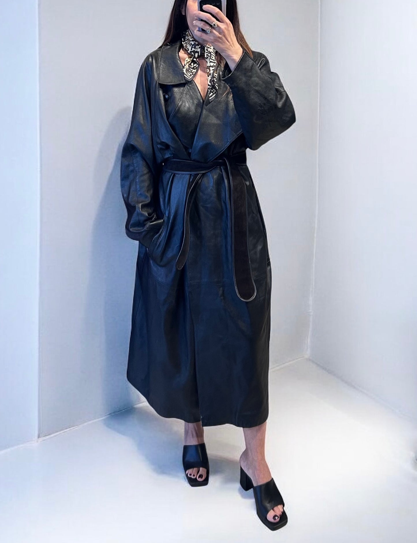Vintage Ofnat Or Leather Trench Coat