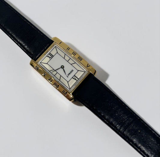 Vintage J-Press Rectangular Gold Plated Watch |1990s