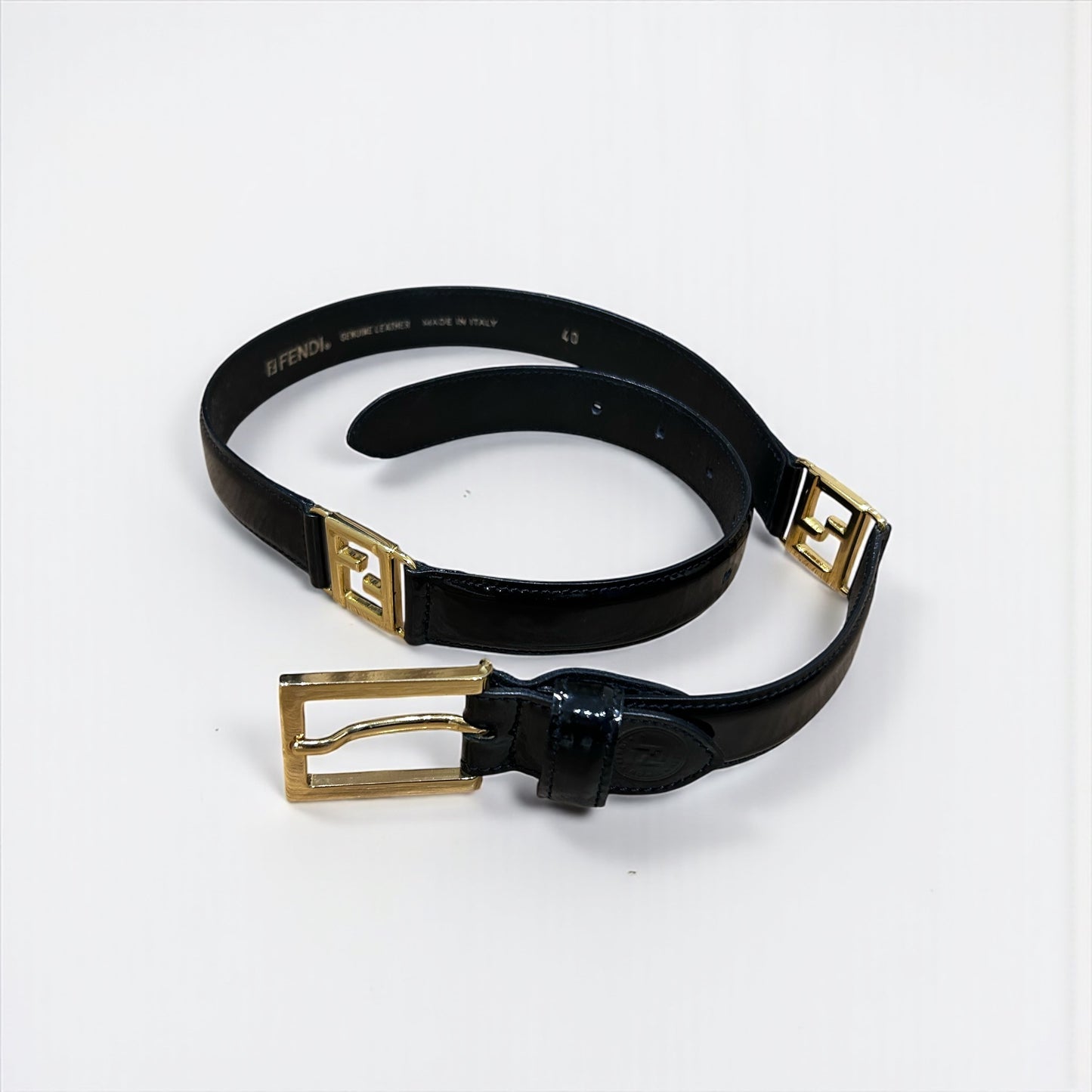 Vintage Fendi Black Patent Leather Belt | Late 90’s