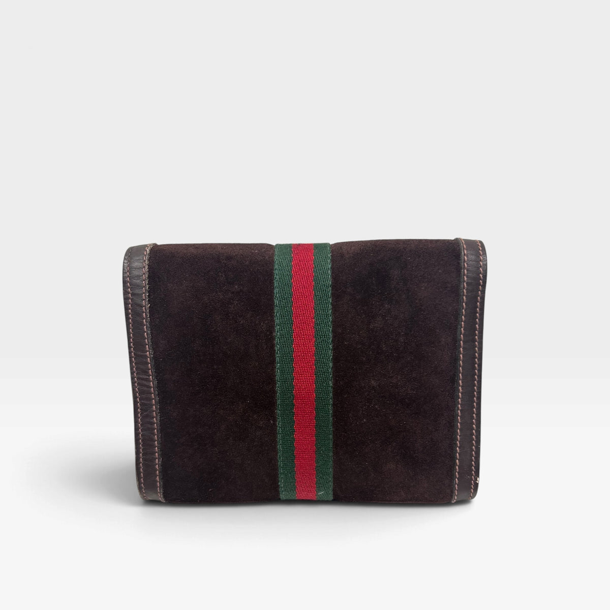Vintage Gucci Parfums Brown Suede Clutch | Late 1970s