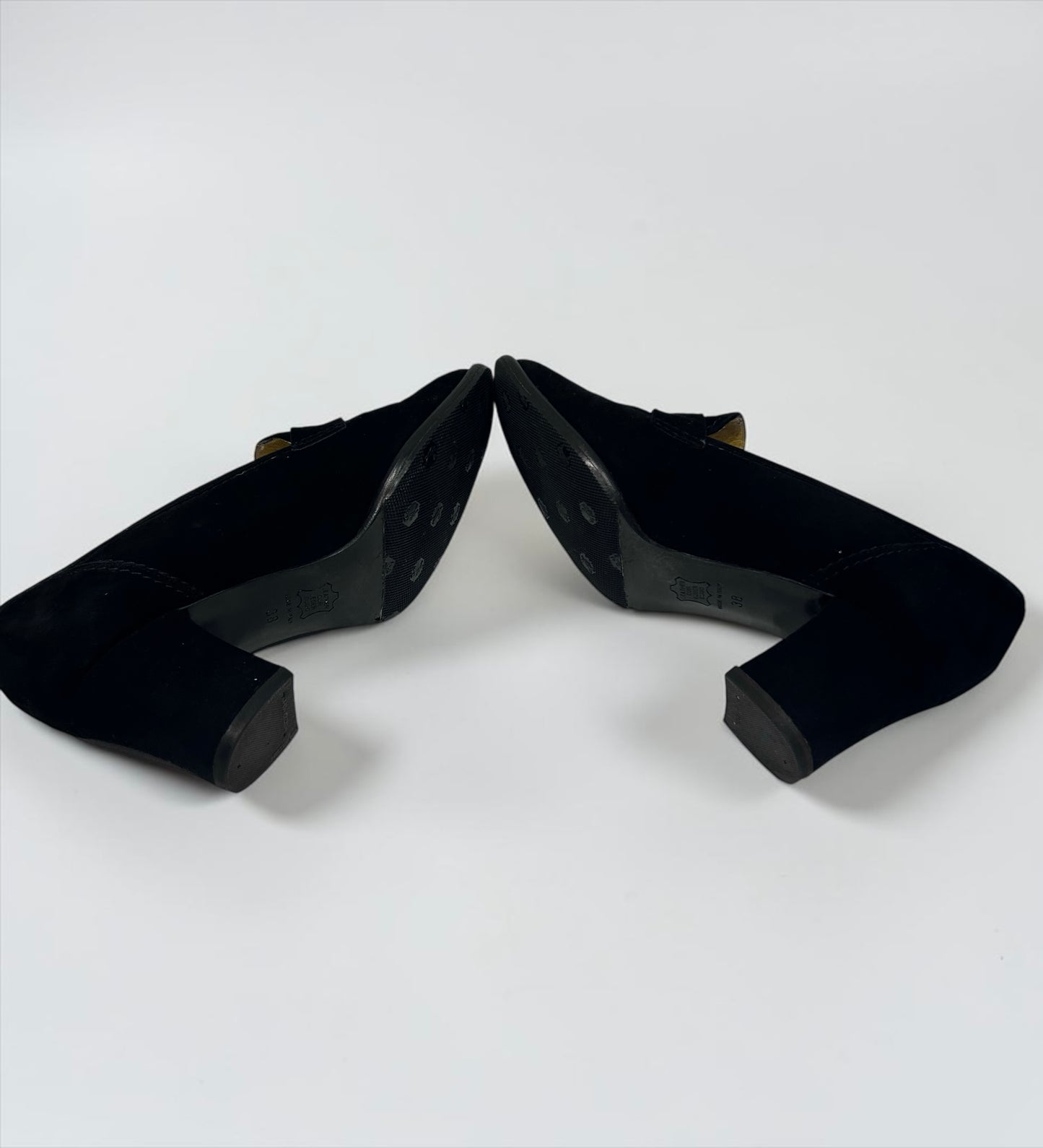 Vintage Fendi Suede Heeled Loafers|Late 90s- Early 2000s