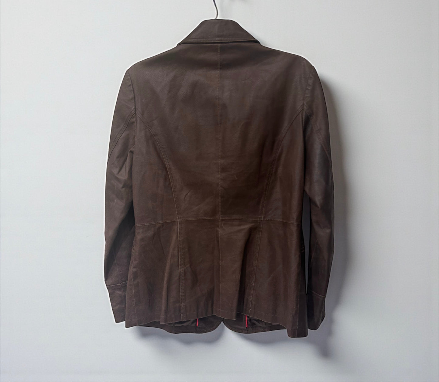 Vintage Chocolate Brown Leather Blazer