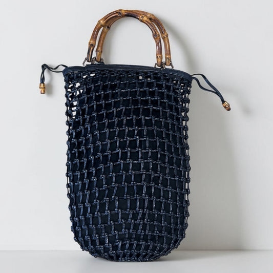 Vintage Gucci Black Leather Net Bucket Bag|1990s, Tom Ford Era