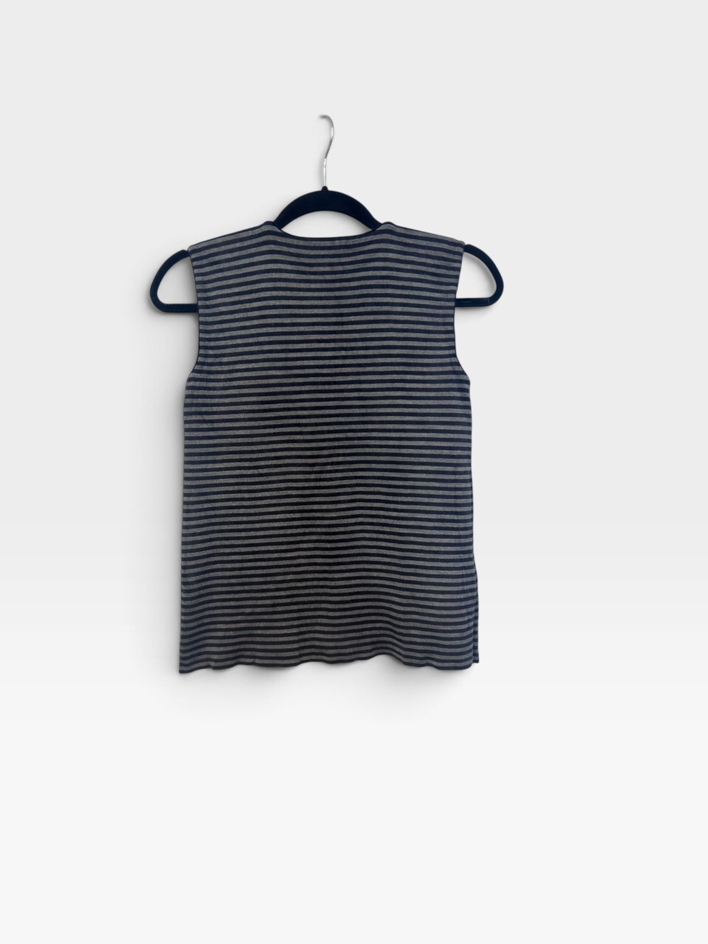 Prada Striped Silk Sleeveless Top |2013