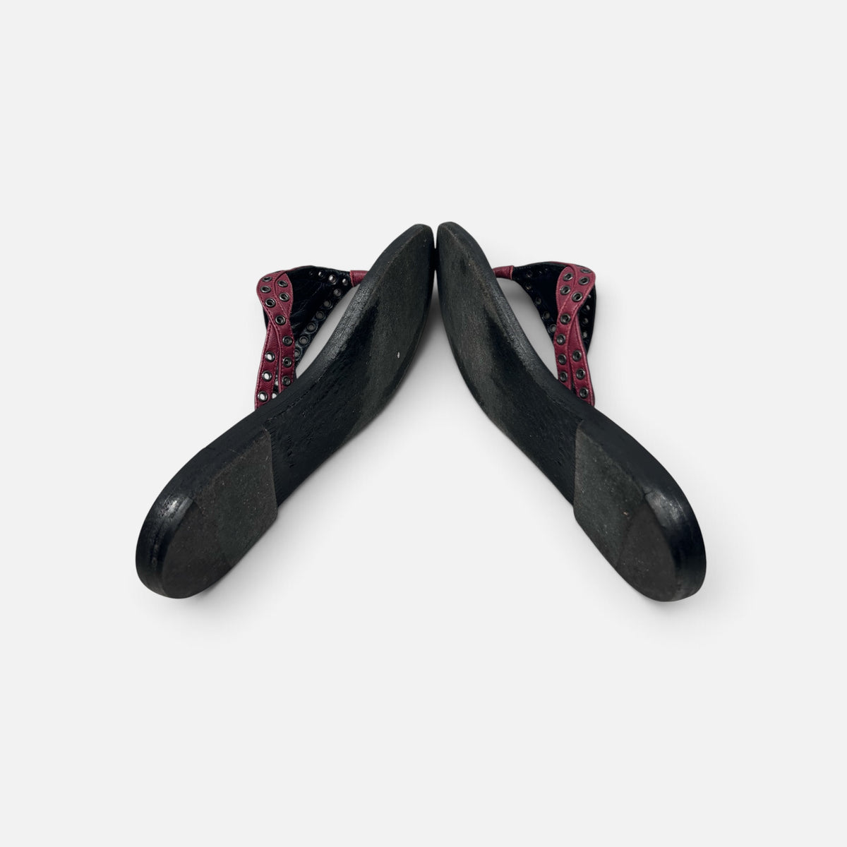 Bottega Veneta Burgundy Intrecciato Leather Sandals | 2015