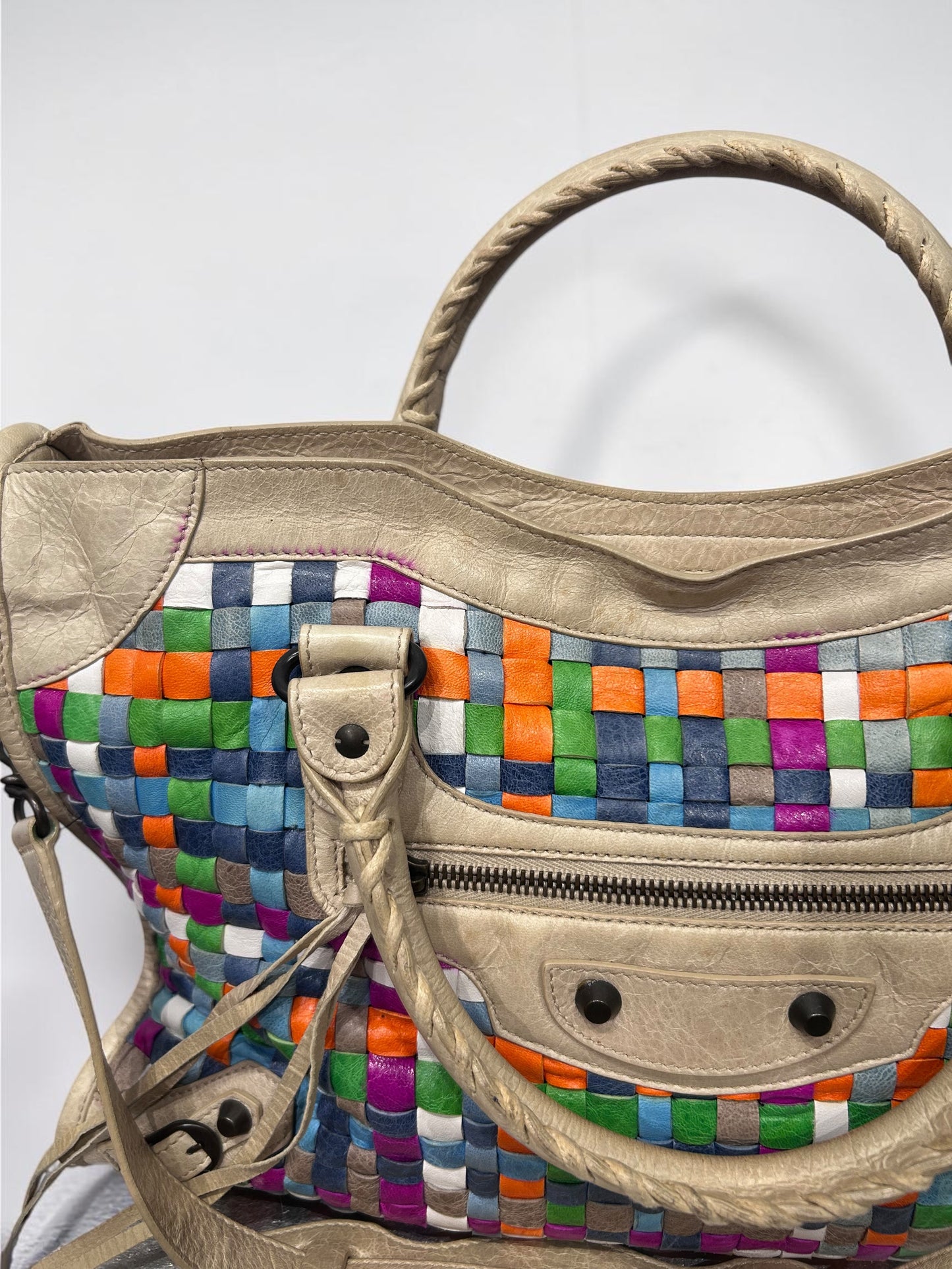 Balenciaga Limited Edition Motocross Woven Classic City Bag|circa 2011
