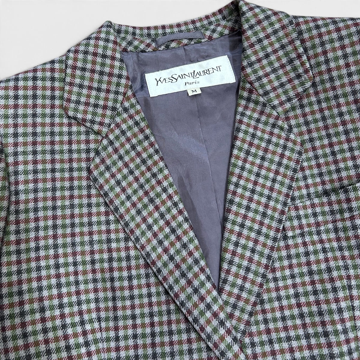 Vintage Yves Saint Laurent Wool Check Blazer | Late 1980s–Early 1990s