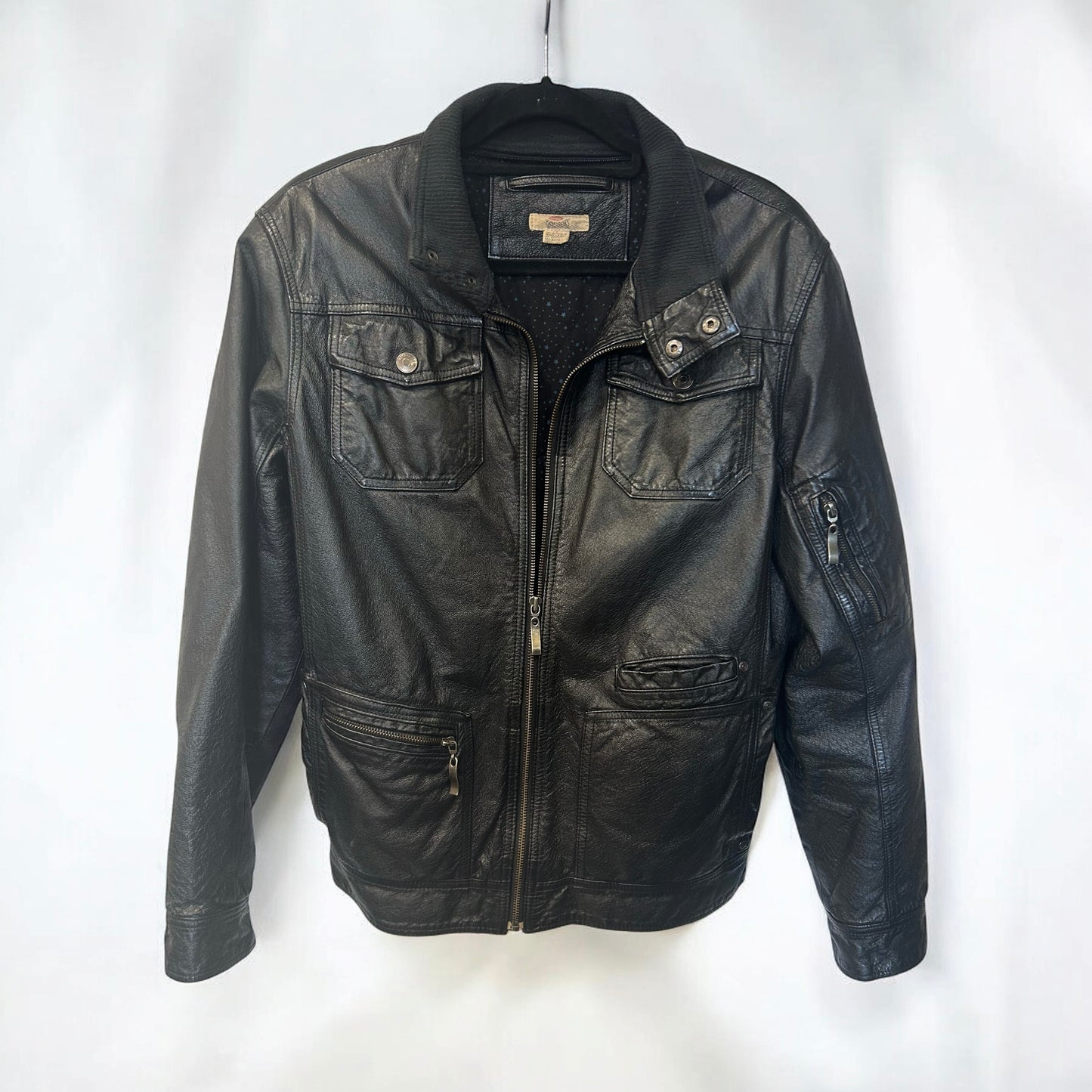 Early 2000s Castro Black Leather Jacket