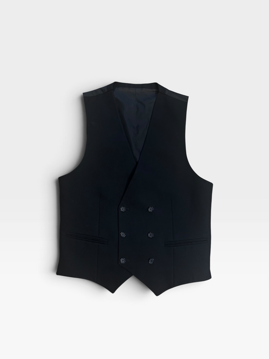 The Kooples Double-Breasted Black Tailored Vest