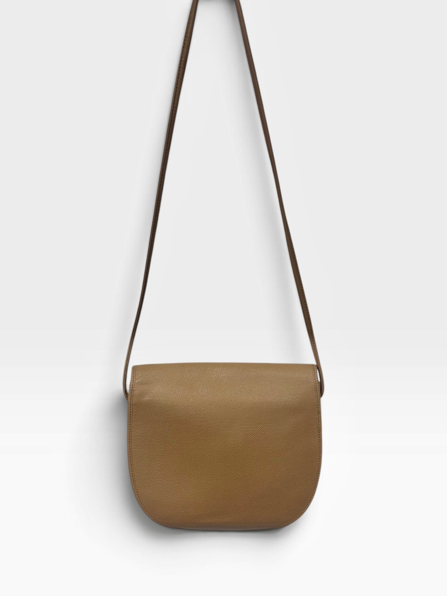Vintage Yves Saint Laurent Beige Leather Crossbody Bag| 1990s