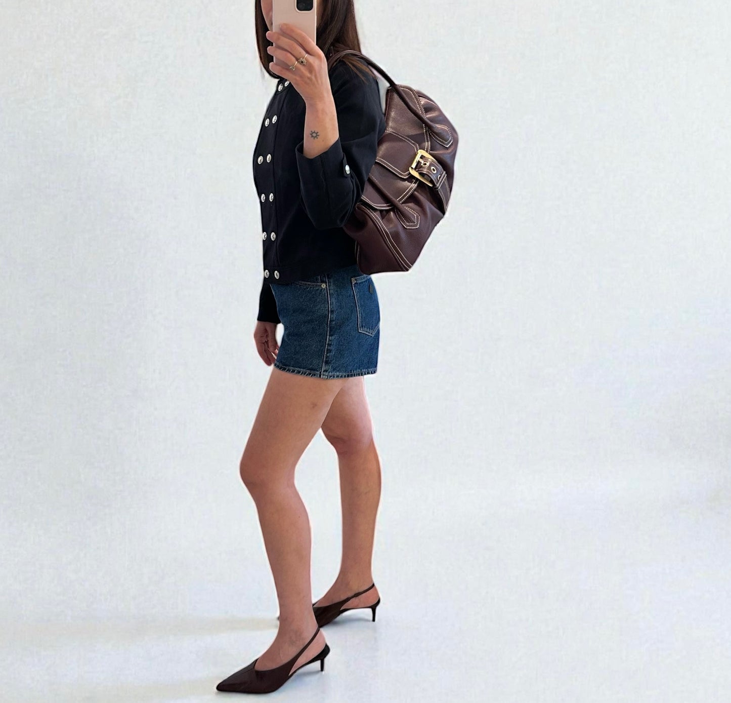 Vintage Céline Burgundy Leather Buckle Bag