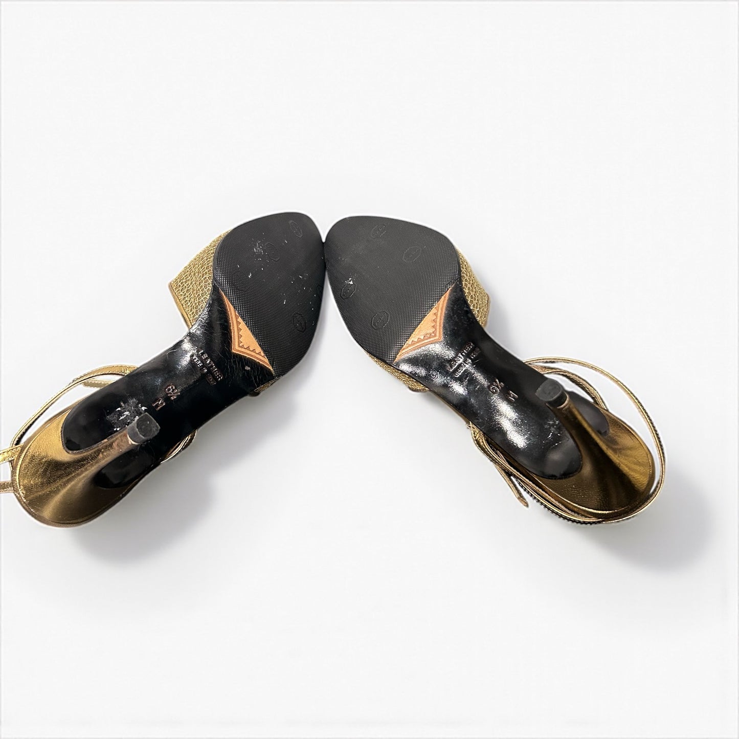 Vintage Yves Saint Laurent Gold Mesh Slingback Heels