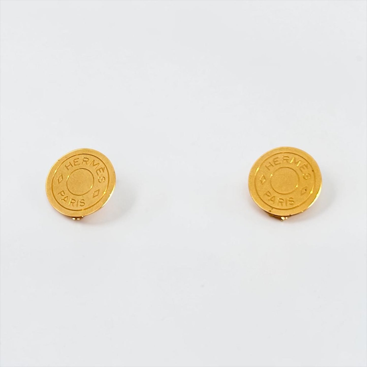 Vintage Hermès Paris Medallion Clip-On Earrings |Late 1980s -Early 1990s