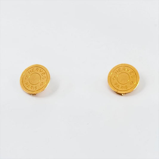 Vintage Hermès Paris Medallion Clip-On Earrings |Late 1980s -Early 1990s