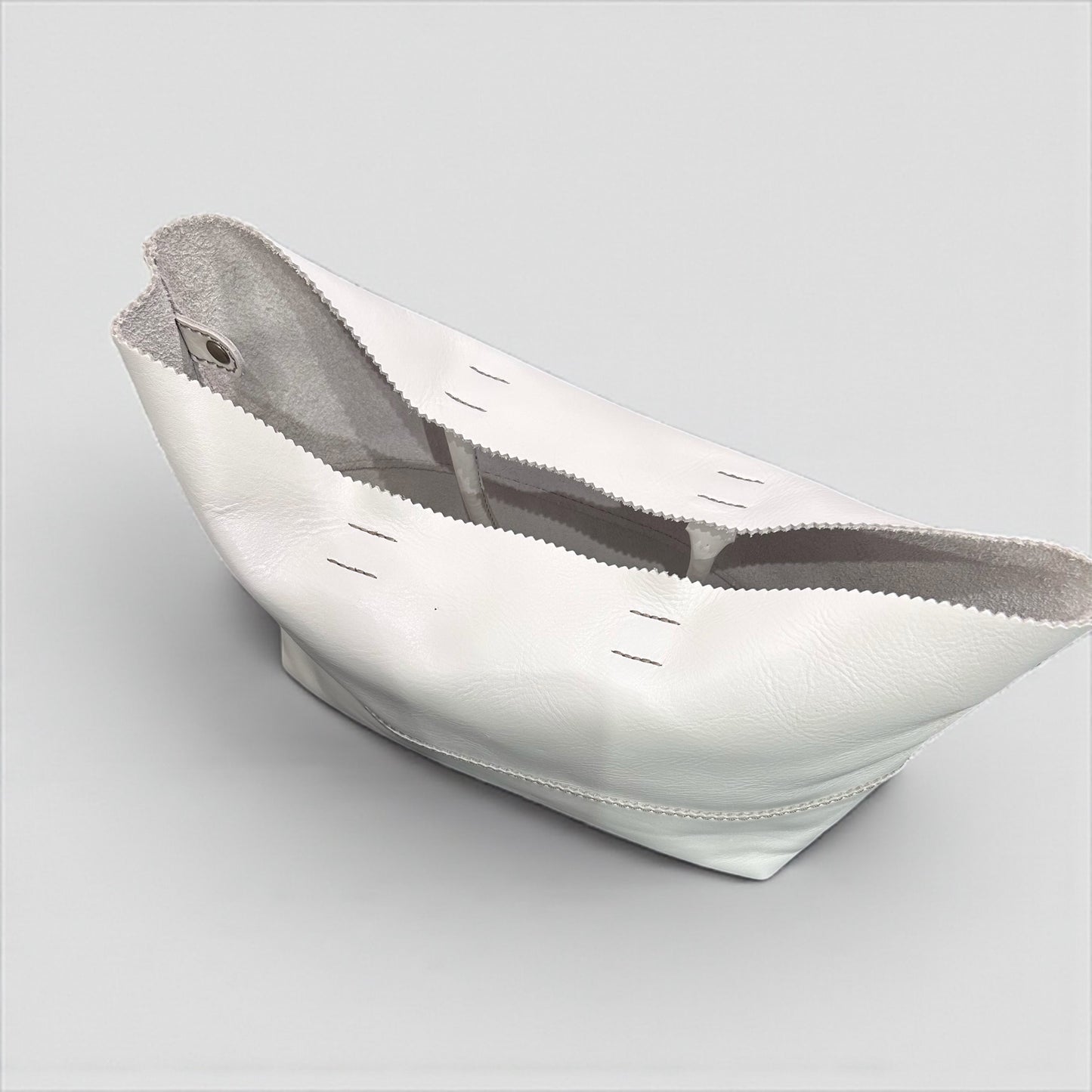 Vintage White Leather Tote Bag