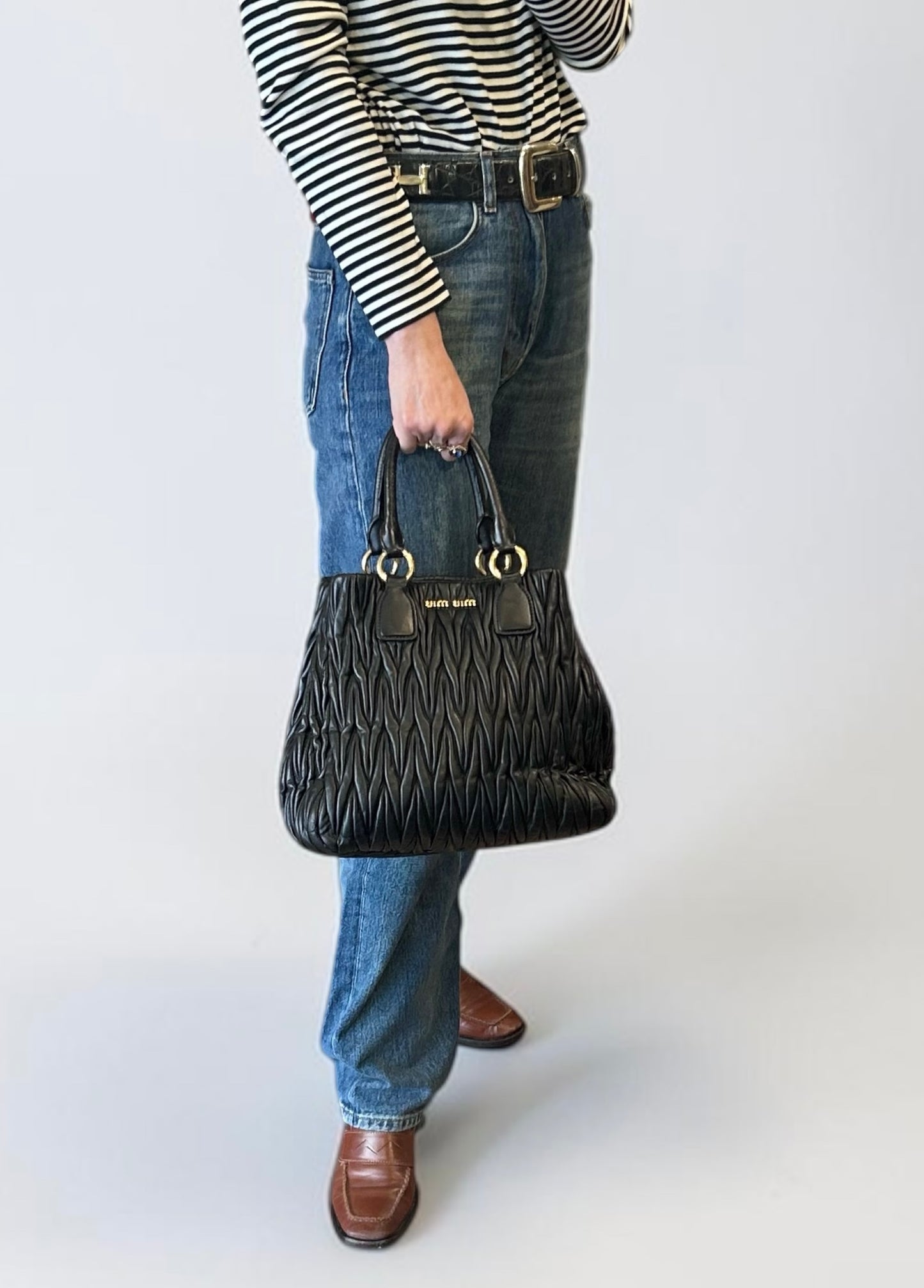 Miu Miu Matelassé Leather Bag |Early 2000s