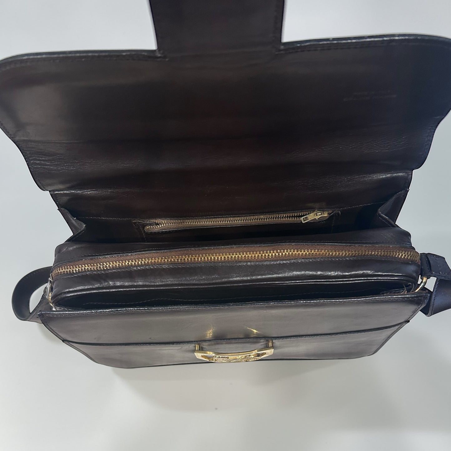 Vintage Celine Horse Carriage Leather Shoulder Bag|1970s