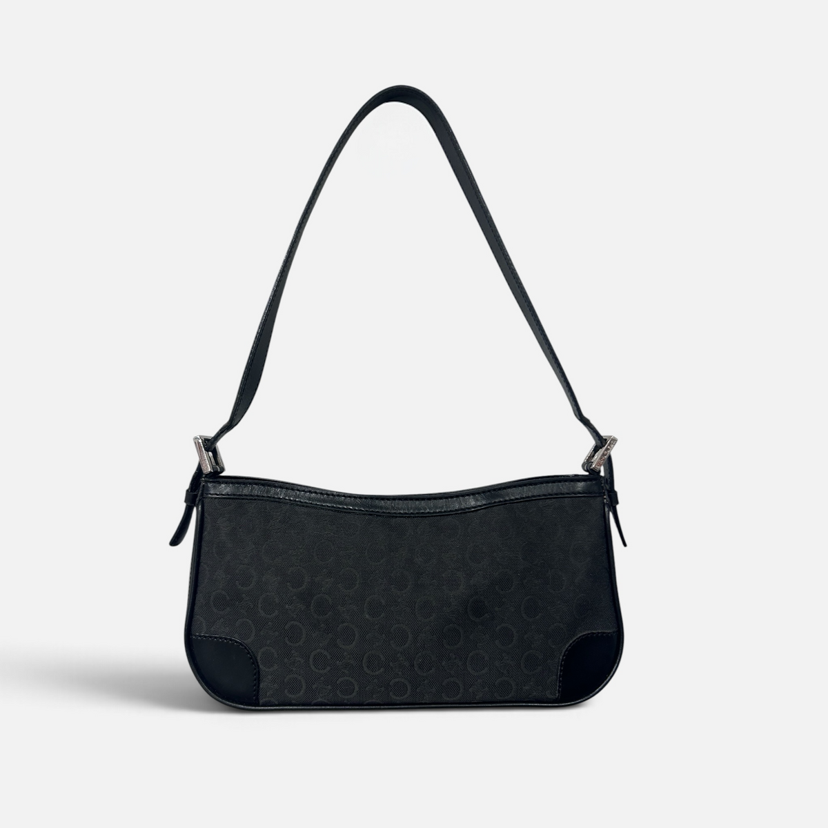 Vintage Celine Black Macadam Shoulder Bag | Early 2000s