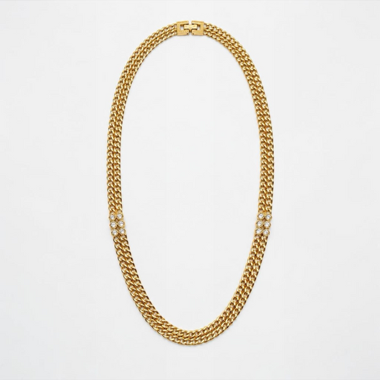 Vintage Nina Ricci Gold-Plated Triple Chain Necklace | 1990s