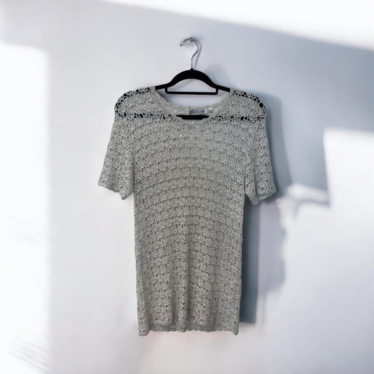 Vintage Crochet Metallic Top