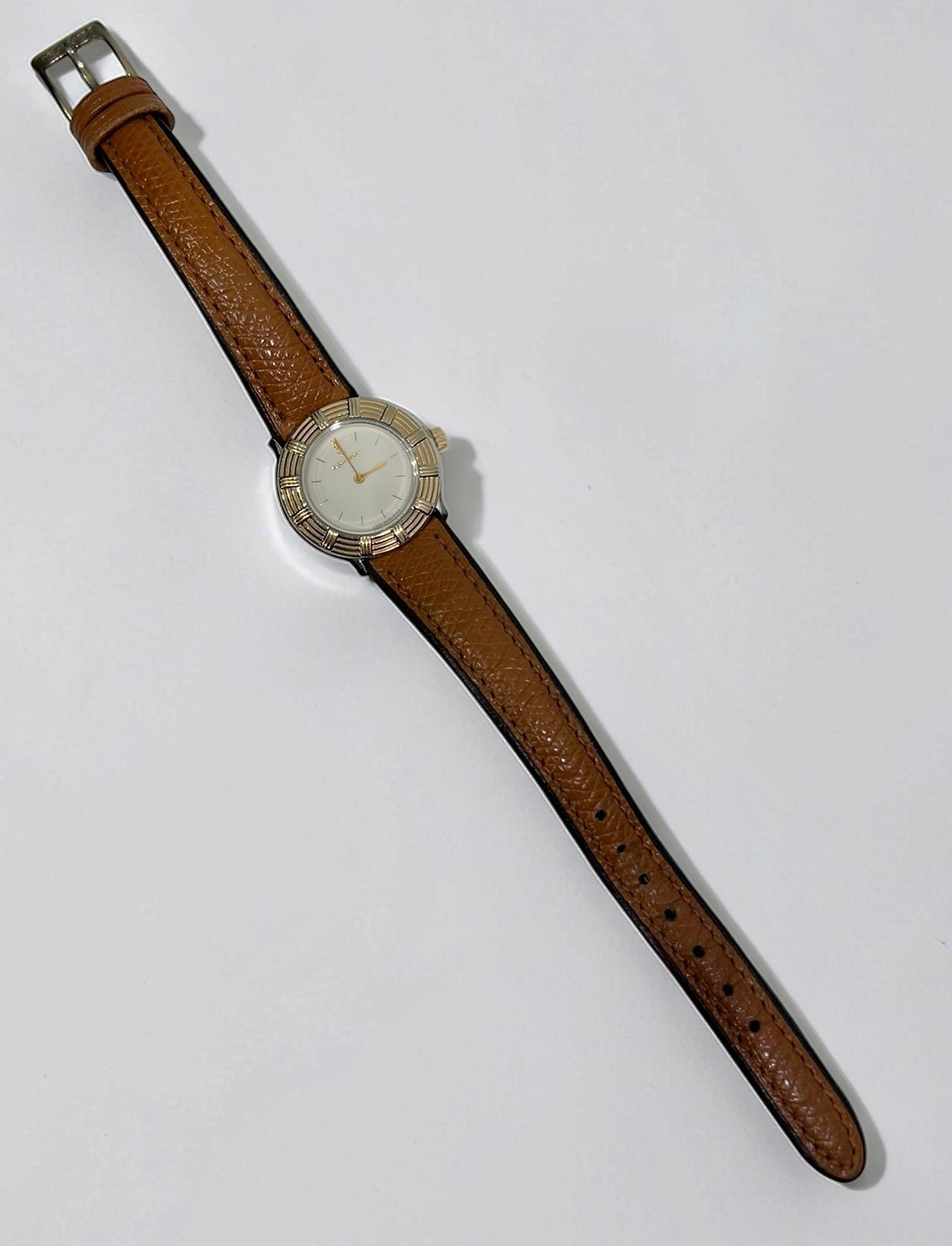 Vintage Yves Saint Laurent Two-Tone Round Watch|1990’s