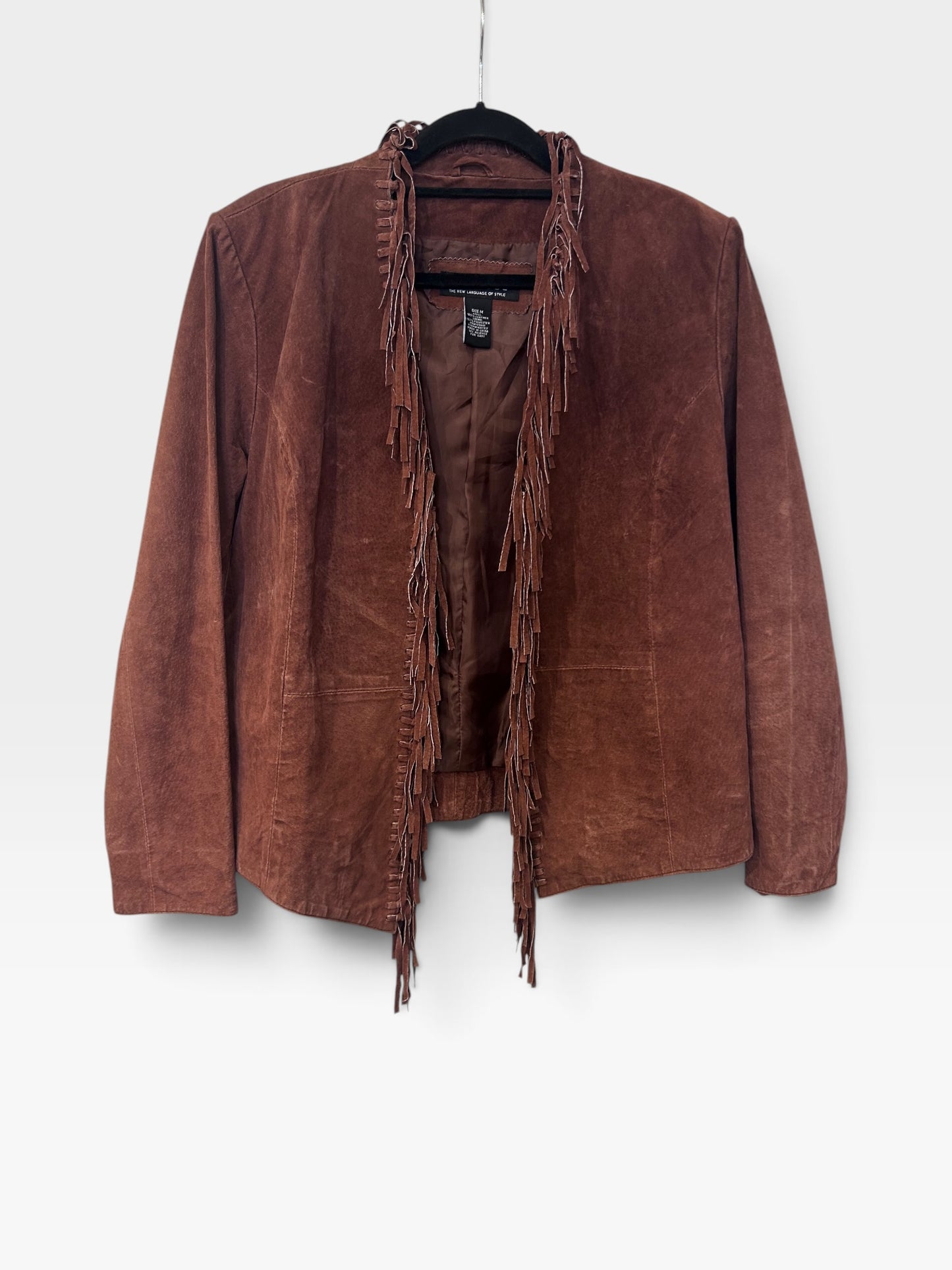 Vintage Brown Suede Fringe Jacket|Early 2000s