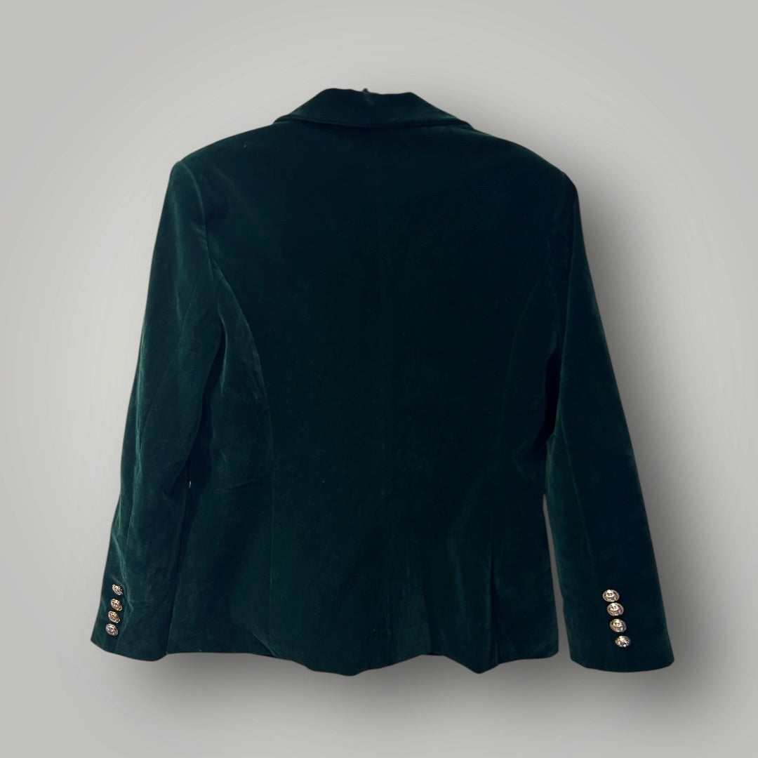 Vintage Bottle Green Velvet Blazer