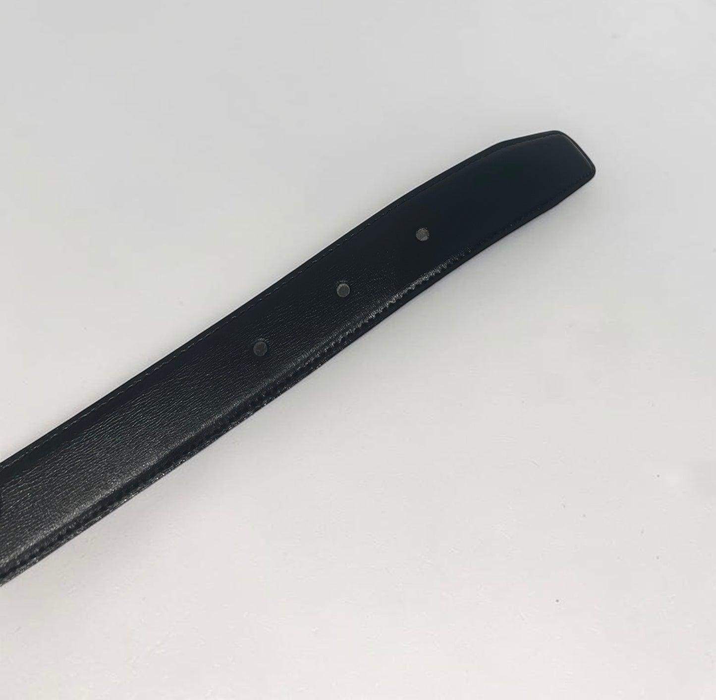 Vintage Longchamp Black Leather Belt with Medallion Buckle | Late 1980s