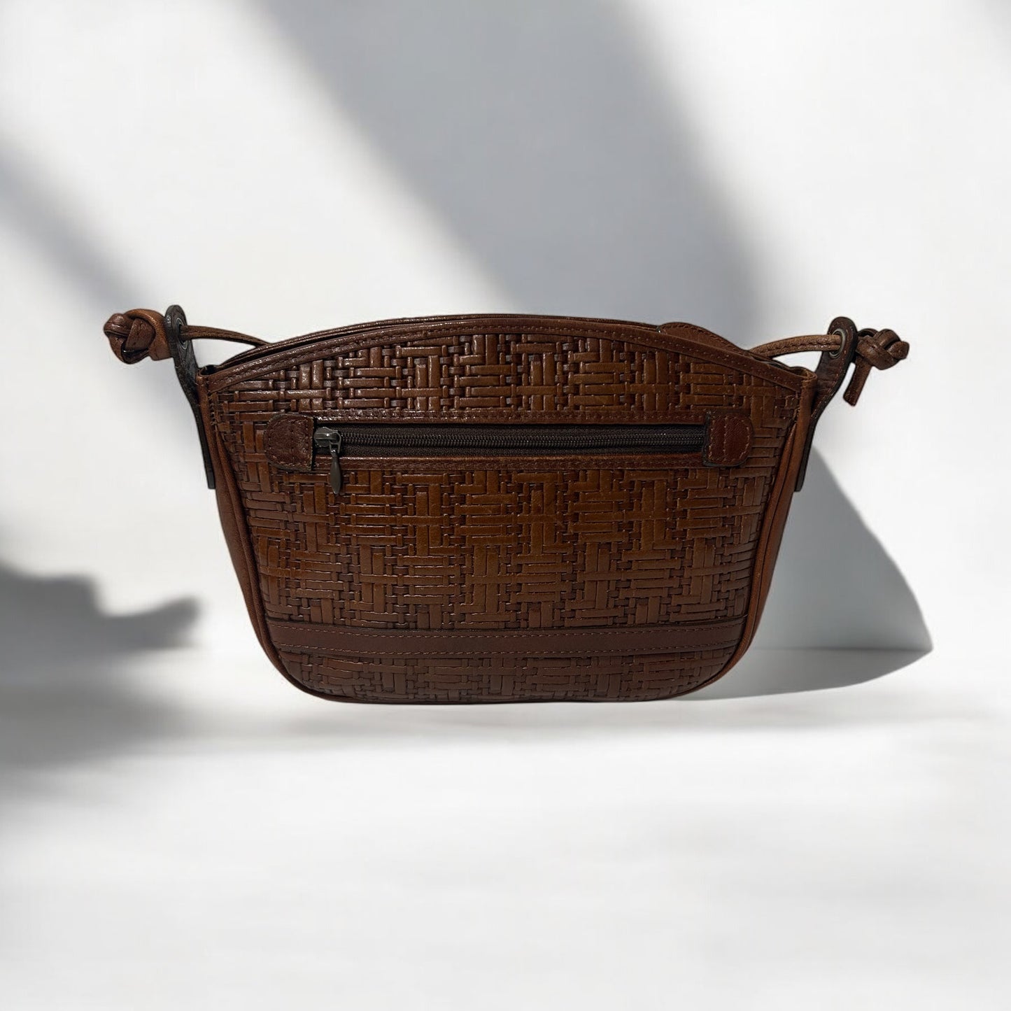 Vintage La Strada leather woven bag