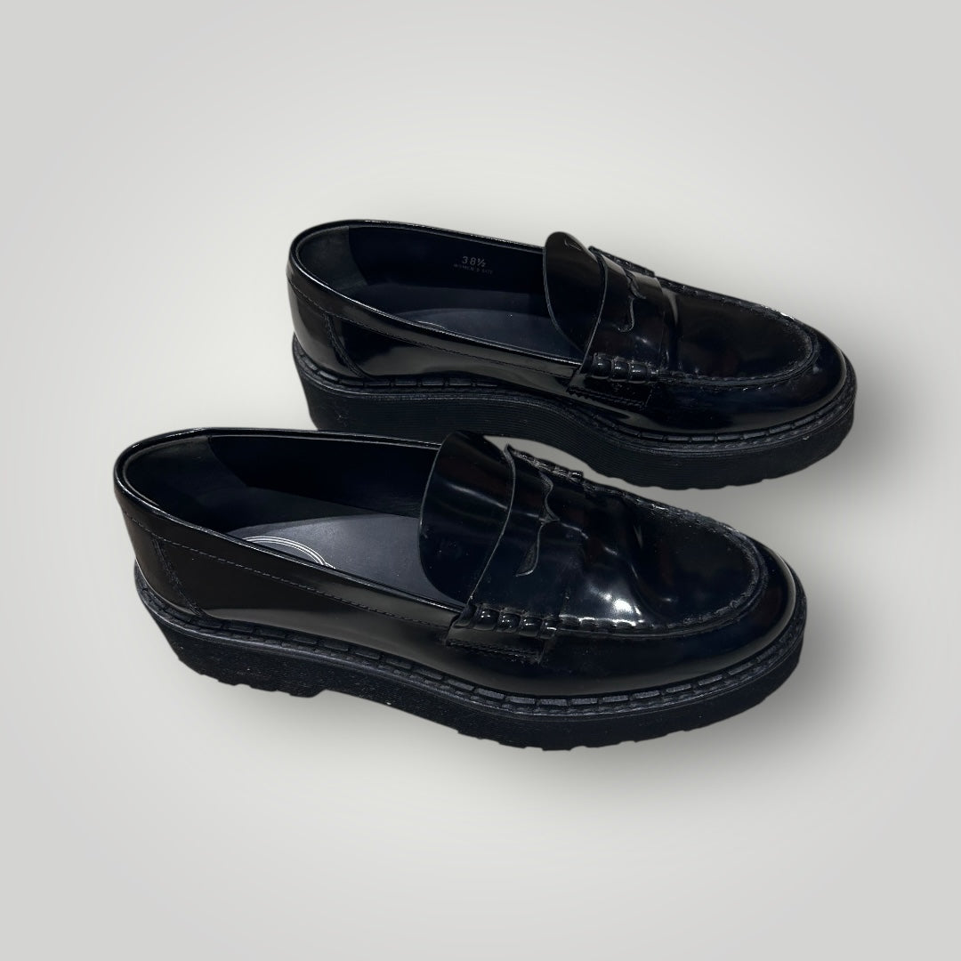 TOD’S Black Patent Leather Platform Loafers