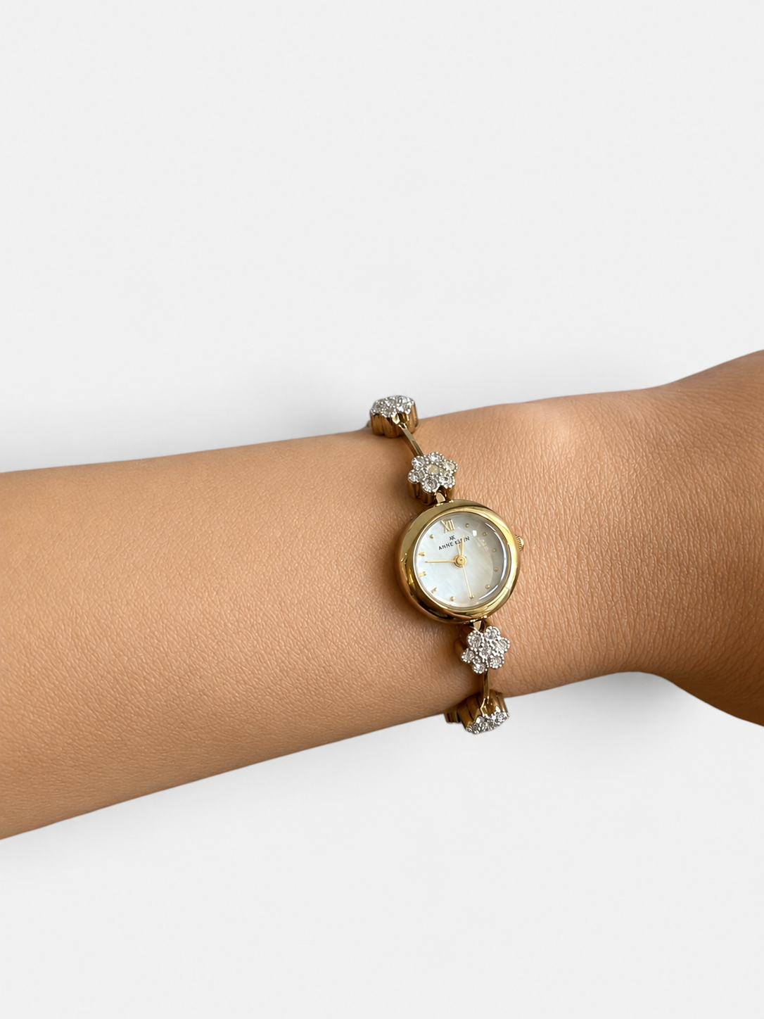 Vintage Anne Klein Crystal Floral Watch|Early 2000s
