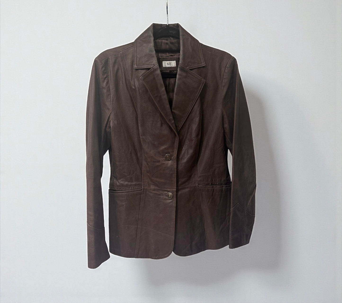 Vintage Chocolate Brown Leather Blazer