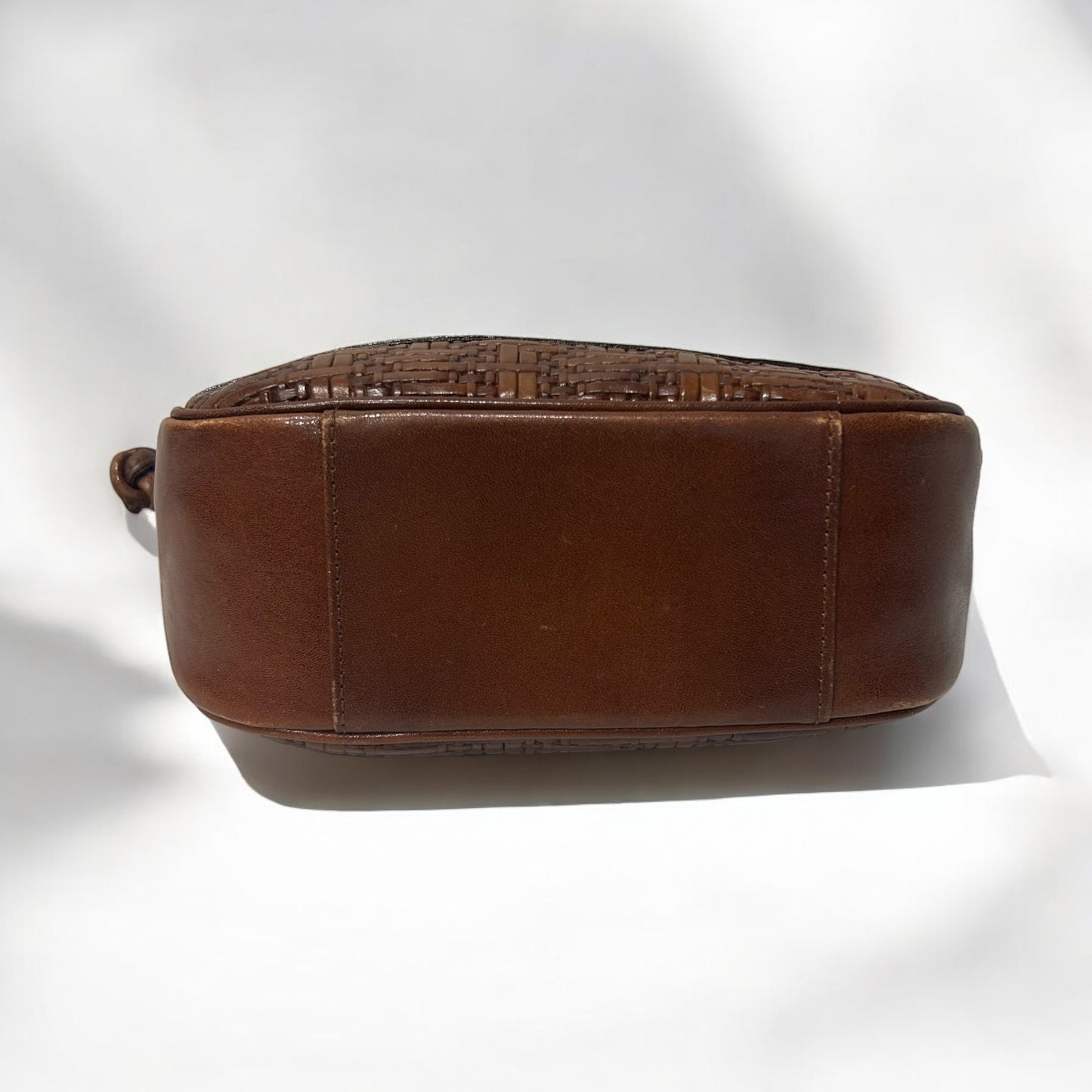 Vintage La Strada leather woven bag