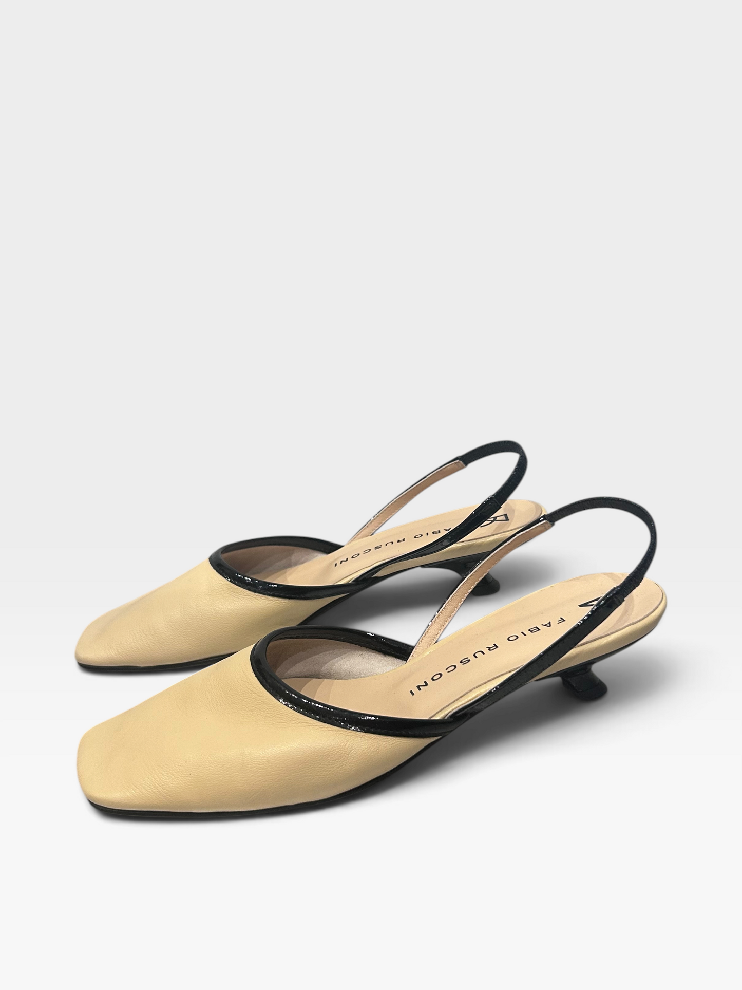 Fabio Rusconi Leather Slingback Kitten Heels