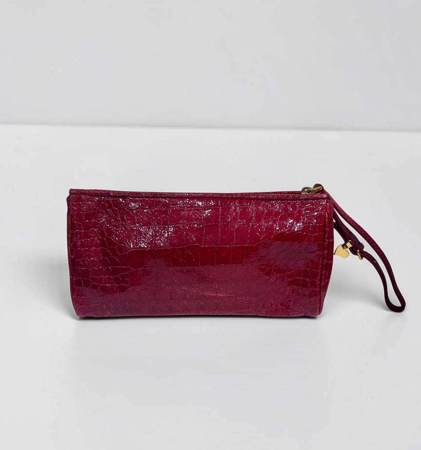 Miu Miu Red Croc-Embossed Leather Wristlet Clutch| Early 2000’s
