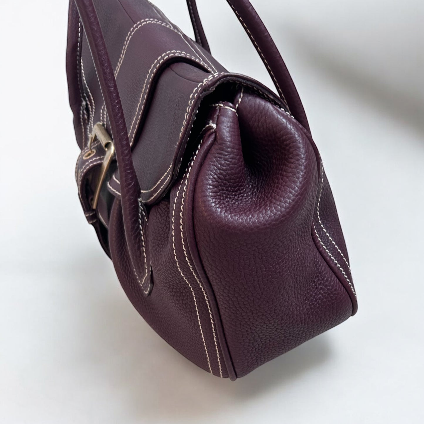 Vintage Céline Burgundy Leather Buckle Bag