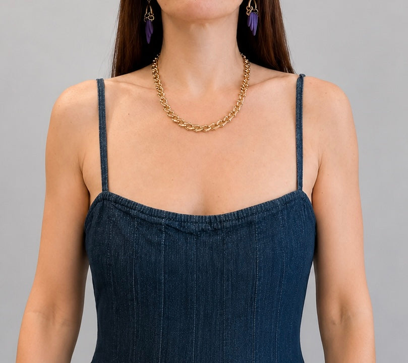 Vintage Gold Tone Chain Necklace | Late 1990s