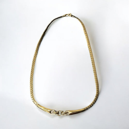 Vintage 18k Gold Plated Necklace with Interlocking Links