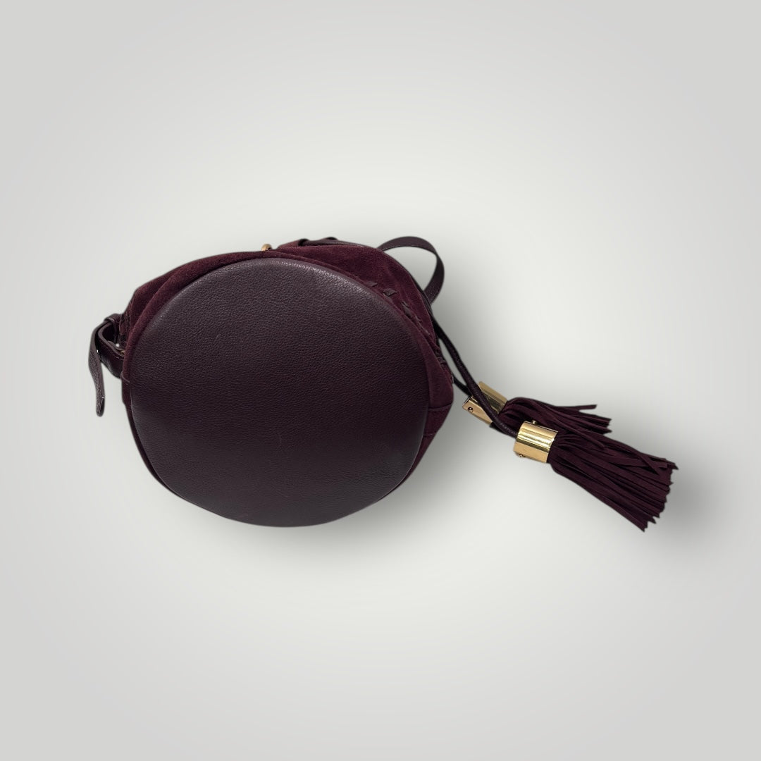 See by Chloé Burgundy Suede Bucket Bag