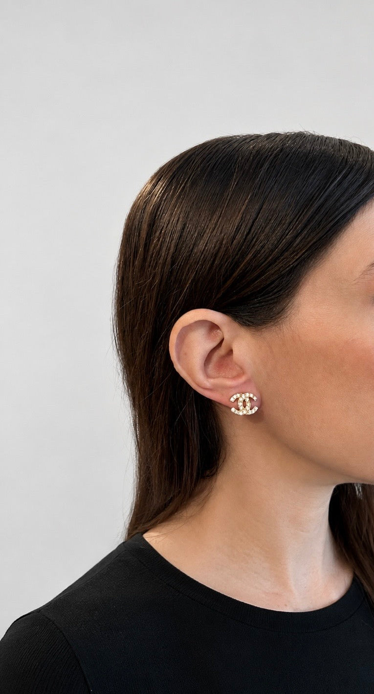 Vintage Chanel Crystal Clip-On Earrings| Spring 1993
