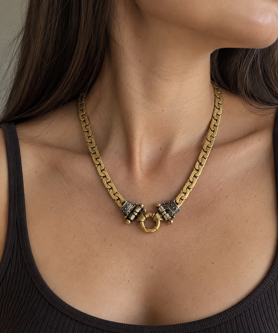 Vintage Gold-Plated Statement Necklace | 1980s