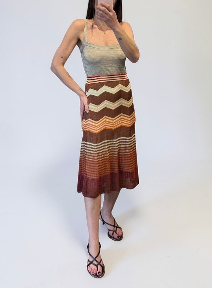 Vintage Missoni Zigzag Knit Midi Skirt|Early 2000’s