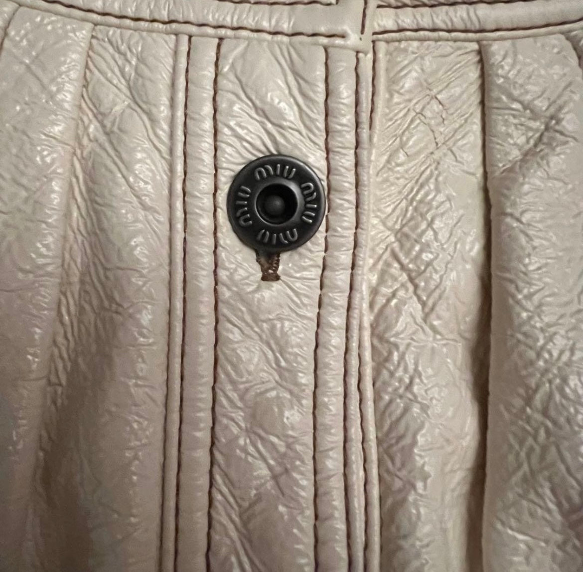 Miu Miu 2014 Cotton-PU Mini Skirt