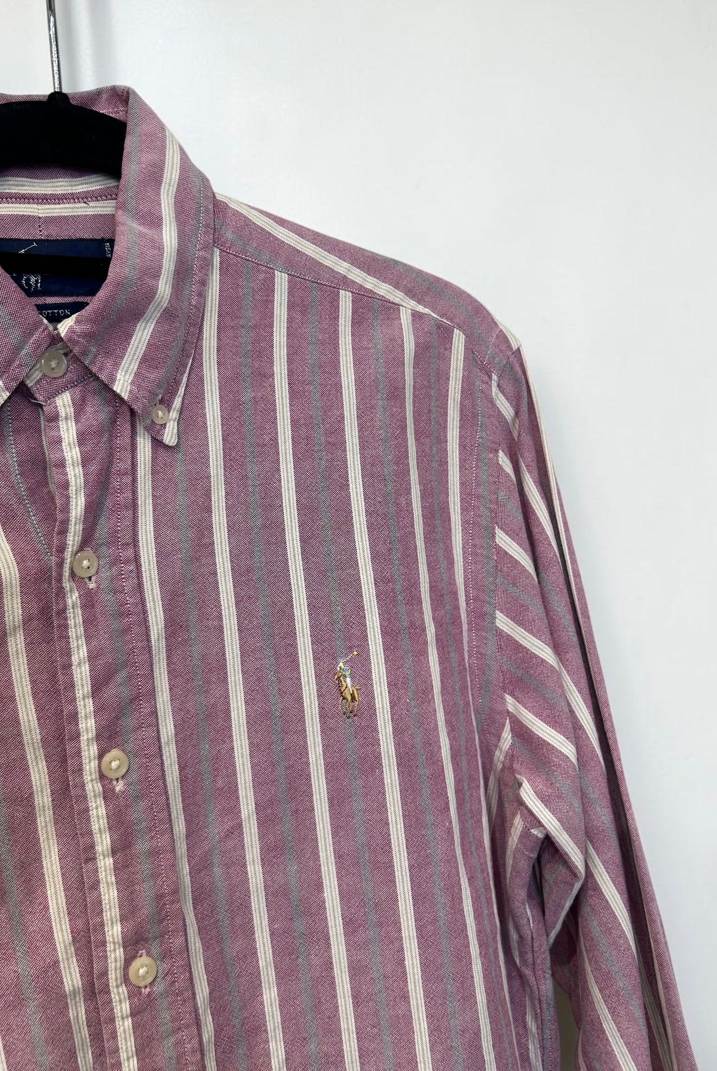 Vintage Ralph Lauren Striped Button-Down Cotton Shirt|Late 1990’s