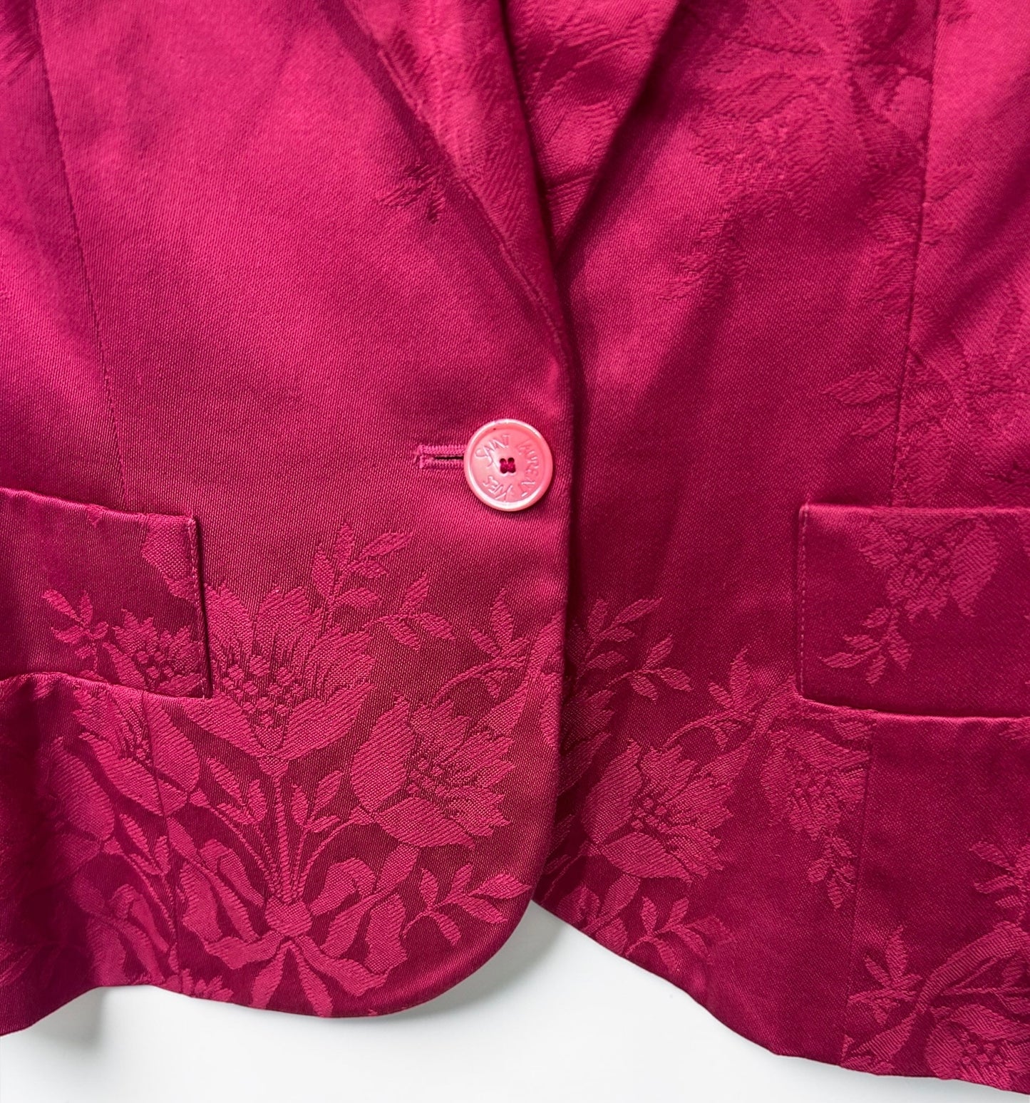 Vintage Yves Saint Laurent Pink Jacquard Blazer|Late 1990’s