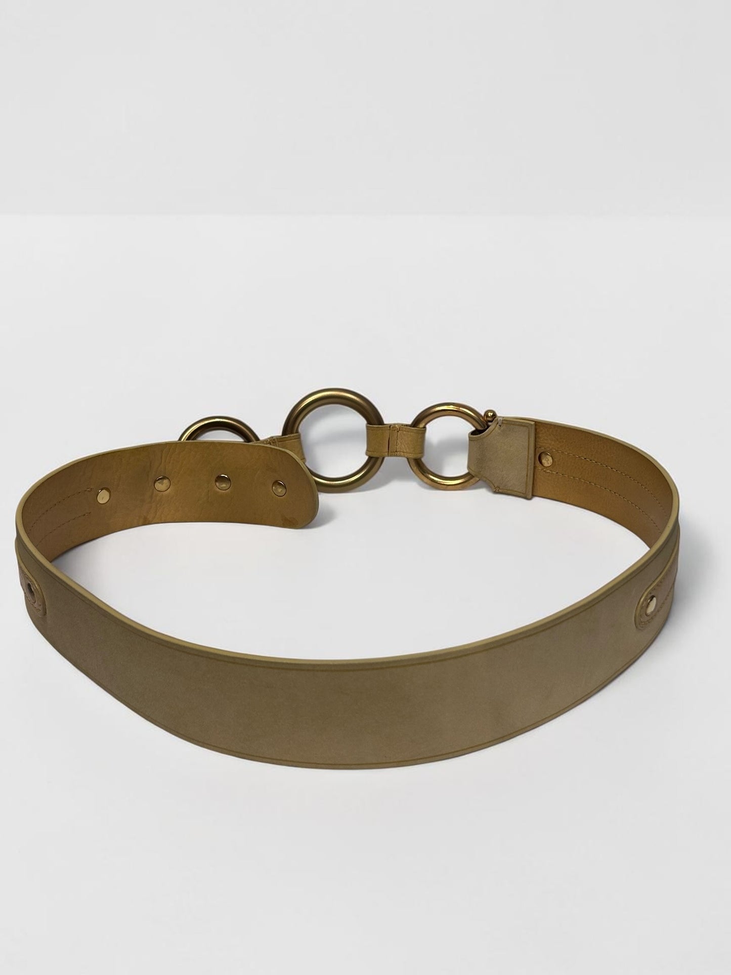 Vintage Chloé Leather Triple Ring Statement Belt| |Early 2000s,Phoebe Philo era