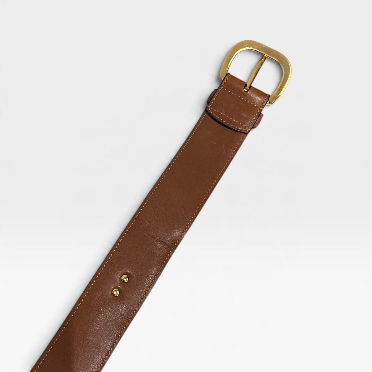 Vintage Gucci Brown Leather Logo Medallion Belt | 1990s